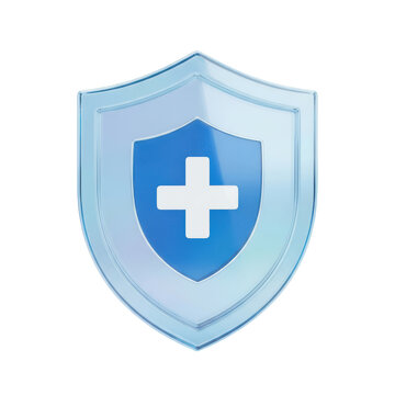 Blue shield protection cross healthcare medical safety secure.