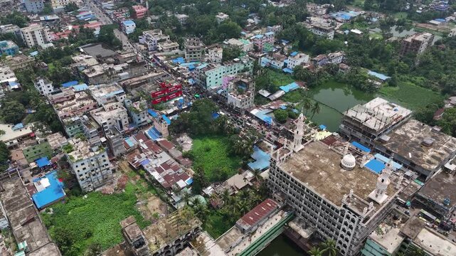 Aerial view of Al Jamiatul Ahlia Darul Uloom Moinul Islam, Bangladesh.