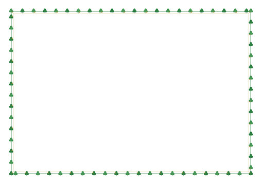 St patrick day shamrock clover border frame green gold lucky transparent background