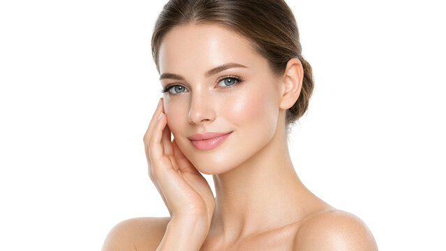 Woman's face with glowing skin