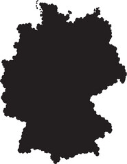 Obraz premium Black silhouette map of germany isolated on a white background