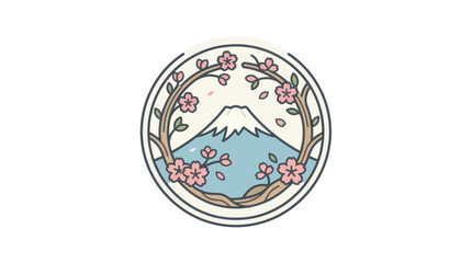 Mount Fuji Cherry Blossoms Icon - Japanese Art and Nature © Puput