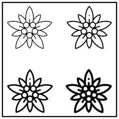 Obraz premium Edelweiss silhouette illustration Design Edelweiss silhouette icon