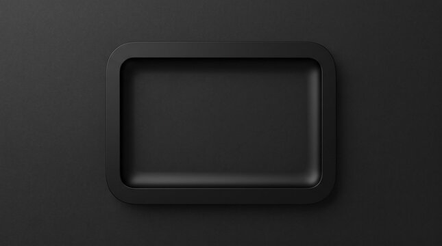 Minimalist black rounded frame on dark surface.