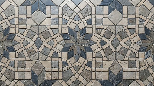 Ancient stone mosaic floor pattern