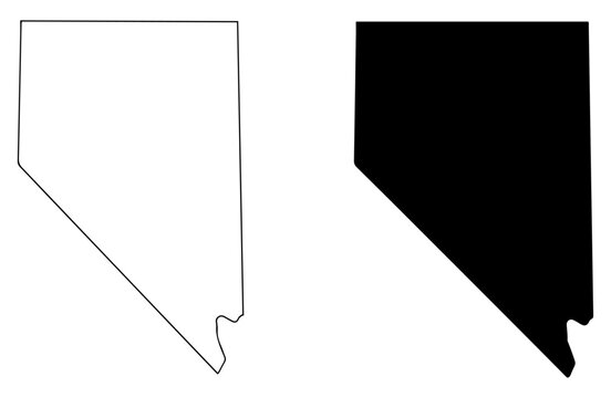 nevada state outline silhouette flag icon set