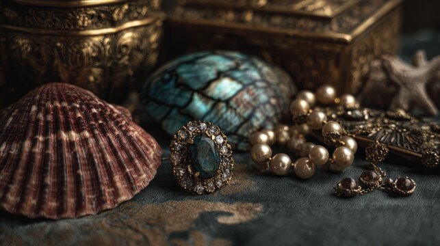 Elegant luxury jewellery still life with gold and diamond accessories on minimal background, premium fine jewelry display, timeless fashion elegance, precious gemstones, high-end ornament collection f