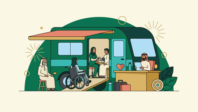 Mobile service unit promoting community support and inclusivity