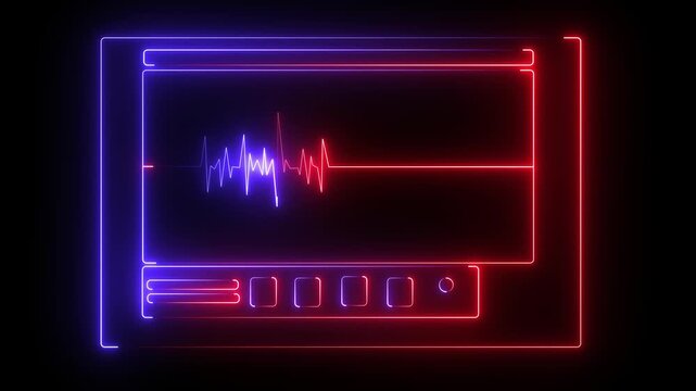 Neon television icon .