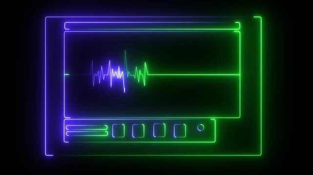 Neon television icon .
