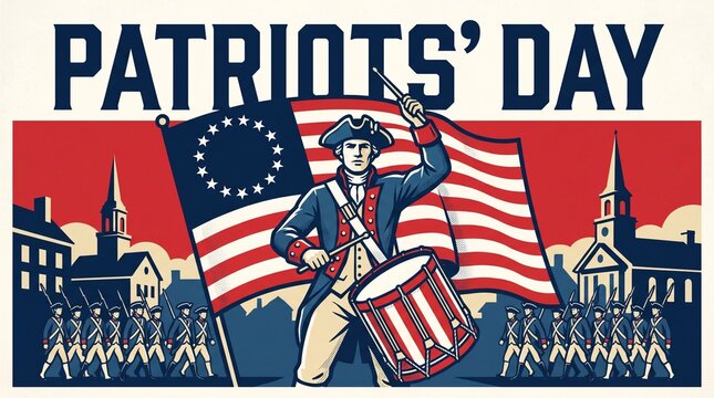 Colonial Drummer Boy Patriots Day Vector