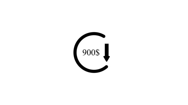 Circle Loading icon with 0-100 percent animation on transparent background. 0% loading progress bar loading animation. Progress Bar Animation. circular progress loading bar alpha channel. Bk