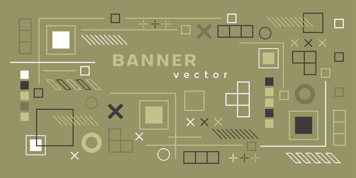 Background of geometric shapes. Technology background. Abstract banner for design. Vector illustration .