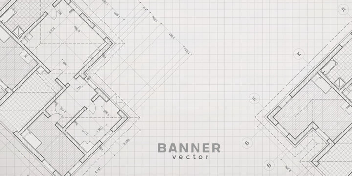 House plan project .Technical drawing background. Engineering design .Vector , illustration.