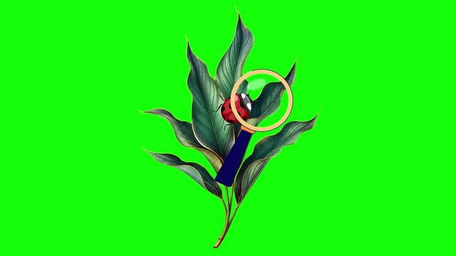Green Flower and Screen on Green Screen Background Horizontal 16-9