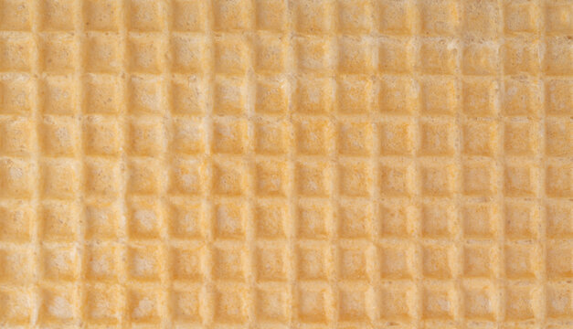 Waffle textured background, crispy wafer cake pattern