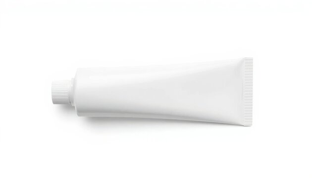 white toothpaste tube on white background