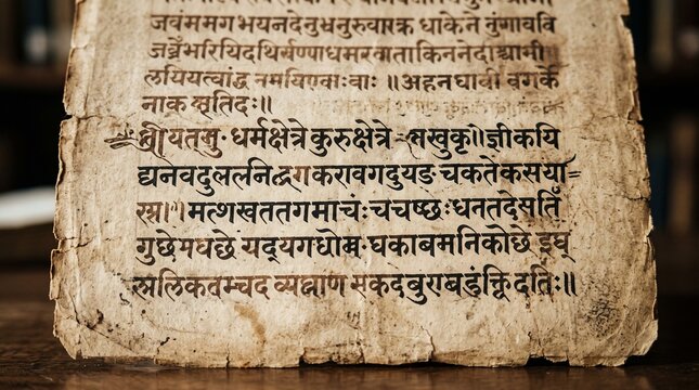 Hindi Diwas celebration with Devanagari script on ancient paper
