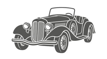 Obraz premium Vintage Convertible Car Front View.