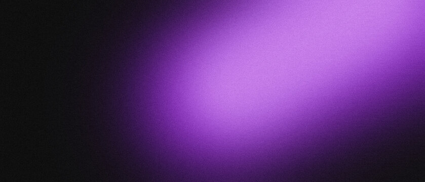 Abstract purple gradient background featuring soft grainy texture with dark vignette edges for design projects with gradient transitioning deep diffused spotlight effect