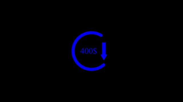 Dollar sing and arrow icon animation