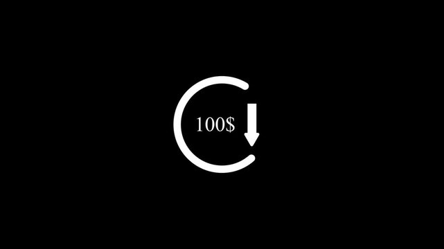 Dollar sing and arrow icon animation