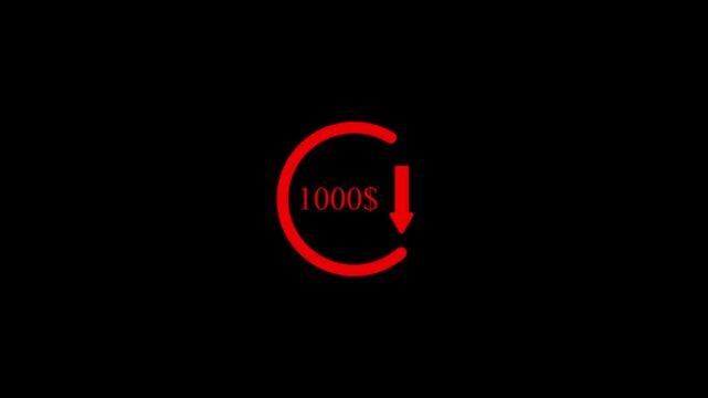 Dollar sing and arrow icon animation