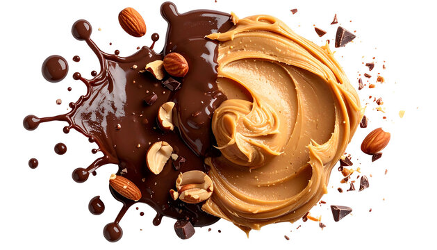 Chocolate and peanut butter swirl with nuts and chocolate chunks