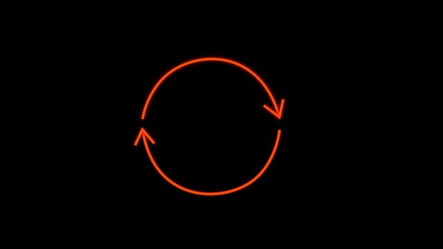 Self drawing red line art two arrow circular process animation set with different line styles