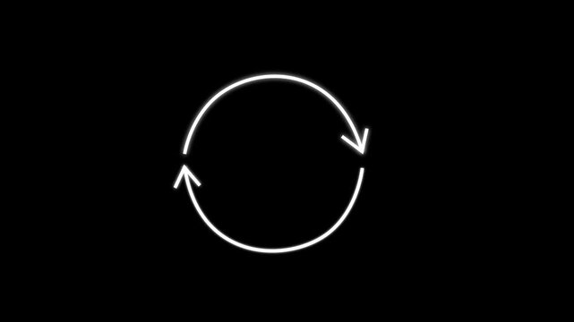 Self drawing red line art two arrow circular process animation set with different line styles