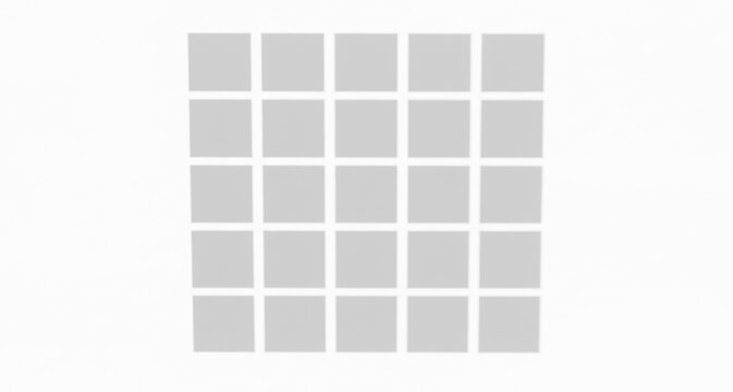 A 5x5 grid of light grey square tiles isolated on transparent background