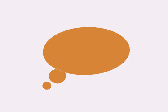 Orange thought bubble with dotted lines isolated on transparent background