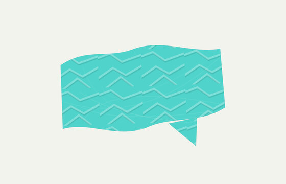 Cyan speech bubble with wave pattern isolated on transparent background
