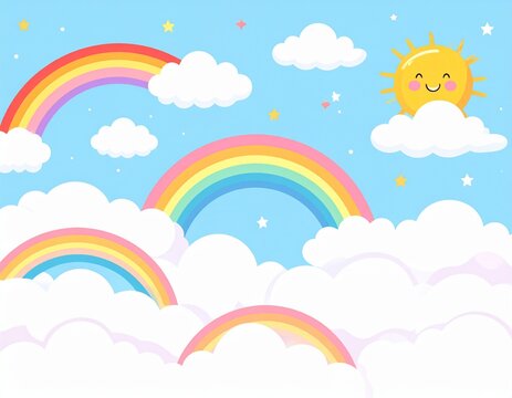 rainbow and clouds