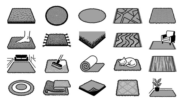 Various types of carpet flooring options.