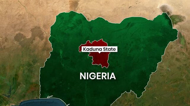Animated Map of Nigeria Highlighting the Kaduna State Region