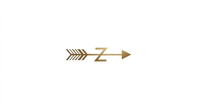 Gold arrow graphic with letter Z