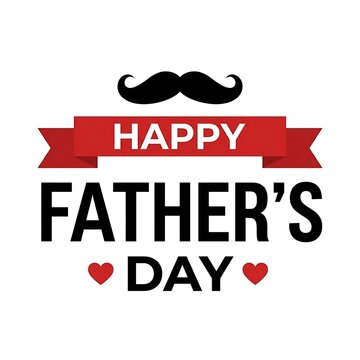 Happy fathers day greeting with black moustache icon, moustache