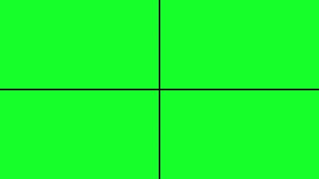 animated Four Window Frame Grid Transition Elements Split Screen on transparent background with 2D Motion Graphics Animation in 4K animation with alpha channel window frame animation