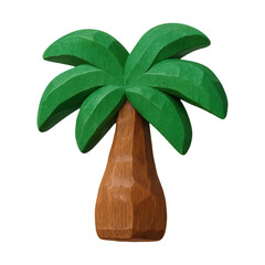 Obraz premium PNG Tropical wooden palm tree illustration.