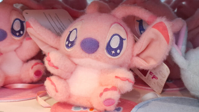 Disney Angel character soft plush stuffed doll from Lilo and Stitch merchandise displayed on store shelf on May 1, 2026 in Bangkok, Thailand 