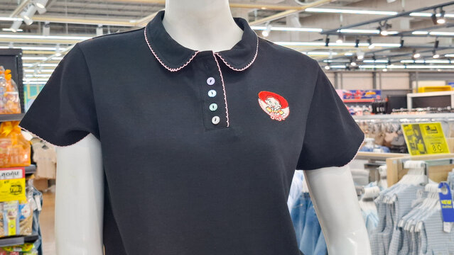 Disney Pixar Toy Story Jessie character embroidered casual polo shirt on mannequin display in retail store on July 24, 2026 in Bangkok, Thailand 