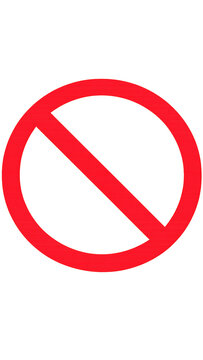 Red no entry symbol on a black and white striped background.
