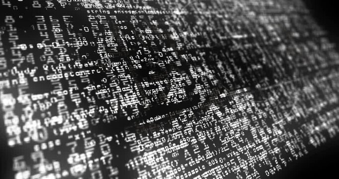 Afghanistan flag waving secure code. Afghan blowing banner cyber security attack and hack concept animation.