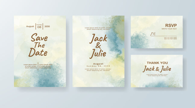 Elegant celebration invitation template with watercolor artistic texture and modern script typography