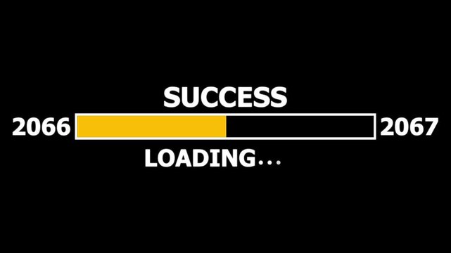 Loading bar from 2066 to 2067 new year transfer animation. Almost reaching New Year ,LOADING...text, alongside a success loading business progress and achieving goals investment, finance, innovation.
