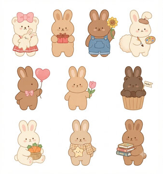 set of cartoon animals