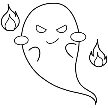 Confident Little Ghost for Halloween event, decorating, haunted house banner, poster