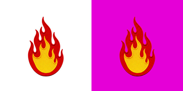 A simple red and yellow fire flame icon representing heat and burning energy for web design transparent png