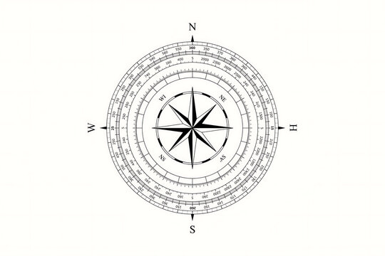 Detailed vintage navigation compass rose illustration with navigation direction nautical geography exploration orientation cartography adventure maritime illustration wayfinding